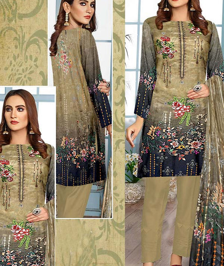 Zaib Tan Shahwar Lawn`23 Vol-105 D#01 M-Green