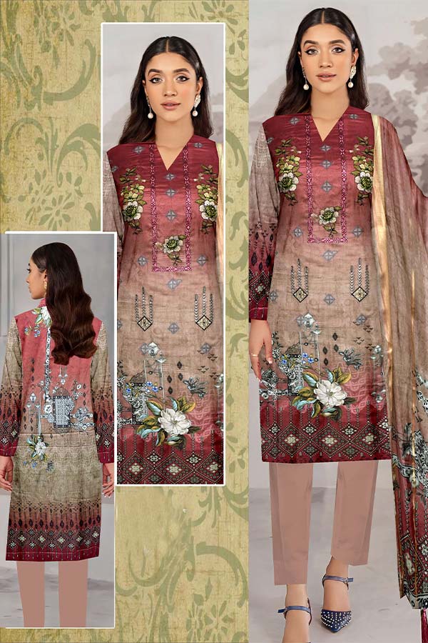 Zaib Tan Shahwar Lawn`23 Vol-105 D#01 T-Pink