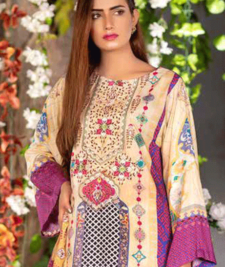 Zebaish Inaya Emb Linen`20 Z#3