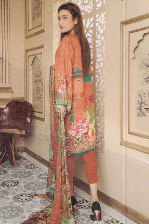 Zebaish Fatiha D/Emb Linen`20 Z#08