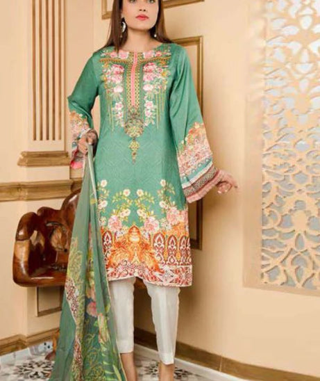 Zebaish Fatiha D/Emb Linen`20 Z#03