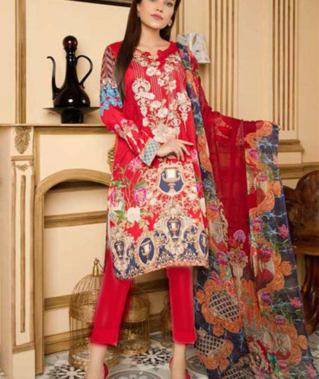Zebaish Fatiha D/Emb Linen`20 Z#07