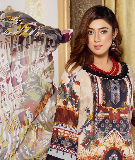 Zebaish Jacquard Shirt Dupatta`20 Ballon Flower