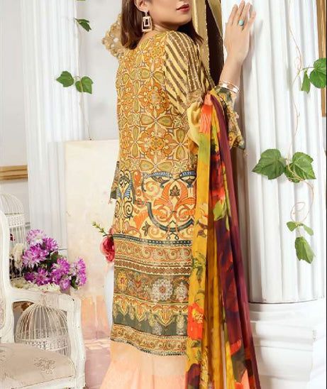 Zebaish Jacquard Shirt Dupatta`20 Garden Phlox