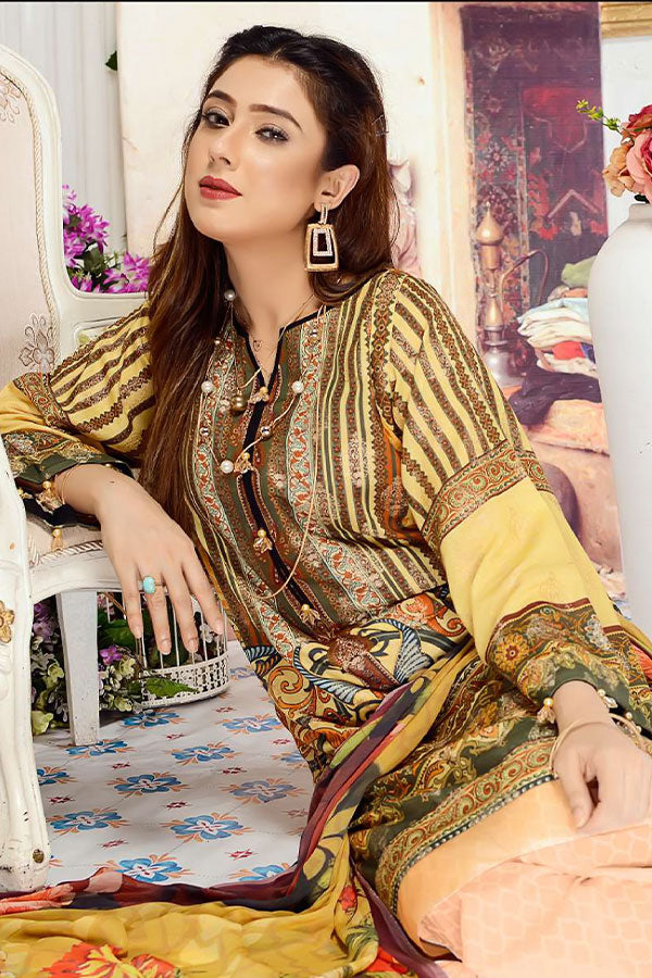 Zebaish Jacquard Shirt Dupatta`20 Garden Phlox