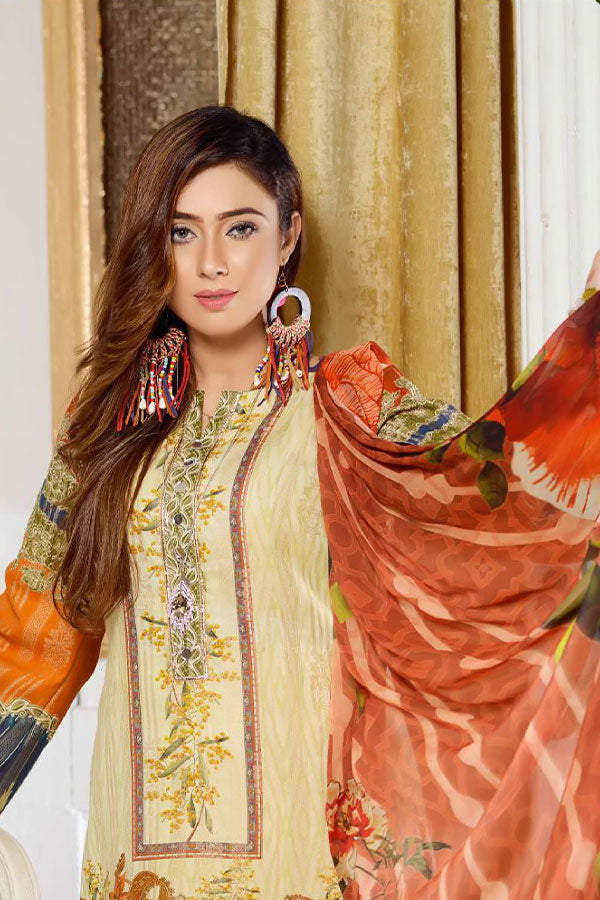 Zebaish Jacquard Shirt Dupatta`20 Primrose