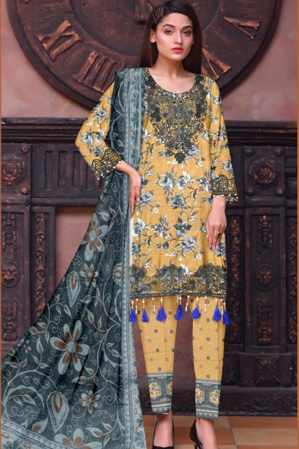 Zimal Bana Dora Lawn`26 D#01 Mustard