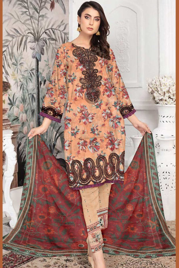 Zimal Bana Dora Lawn`26 D#01 Peach