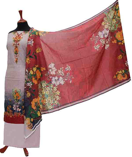 Zinnia D/Emb Lawn`21 D#2 (LT Pink)