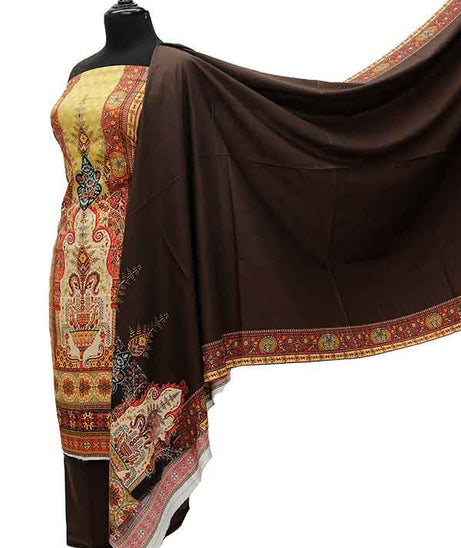 Zinnia Digital Print Linen`21 D#4137 (CH Brown)