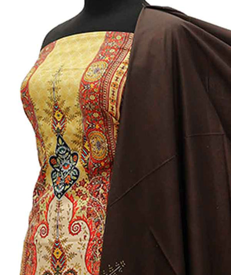 Zinnia Digital Print Linen`21 D#4137 (CH Brown)