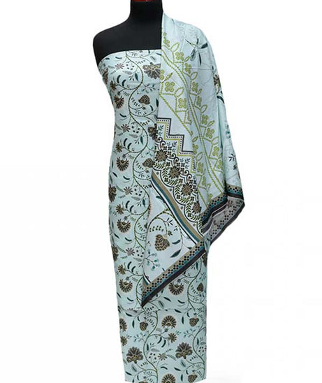 Zinnia Print Linen`24 D#1311 L-Ferozi