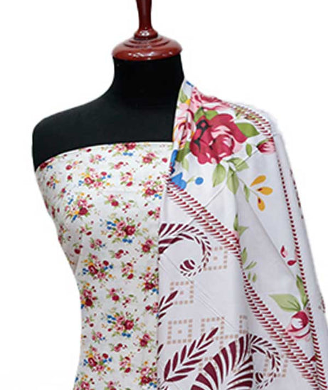 Zinnia Print Linen`24 D#1314 Off-White