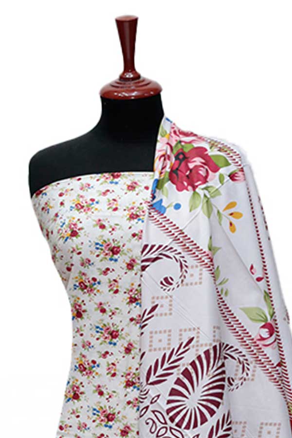 Zinnia Print Linen`24 D#1314 Off-White