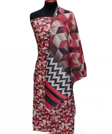 Zinnia Print Linen`24 D#1315 Maroon