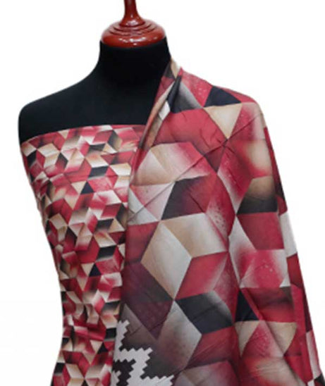 Zinnia Print Linen`24 D#1315 Maroon