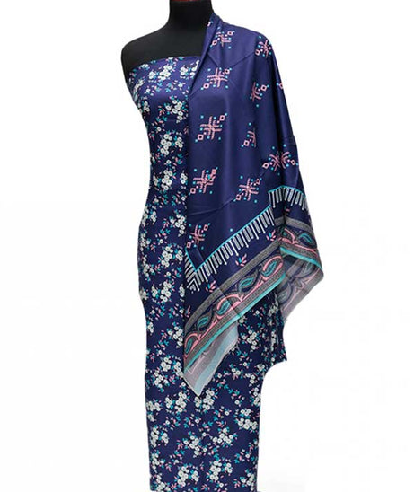 Zinnia Print Linen`24 D#1318 Blue