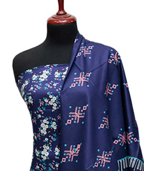 Zinnia Print Linen`24 D#1318 Blue