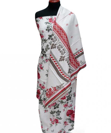 Zinnia Print Linen`24 D#1321 White