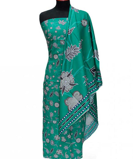 Zinnia Print Linen`24 D#1324 Bottle-Green