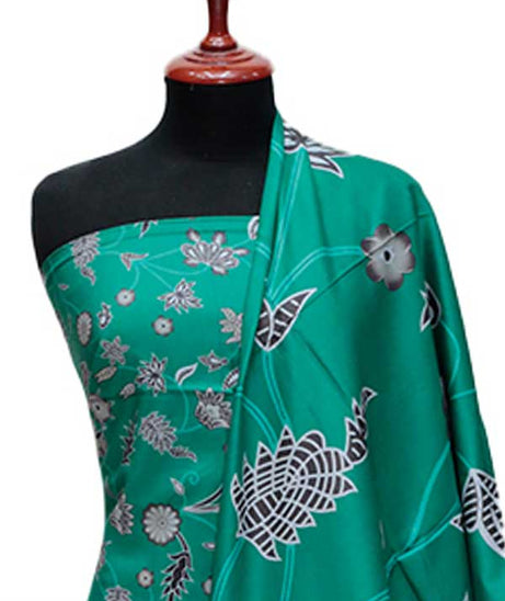 Zinnia Print Linen`24 D#1324 Bottle-Green