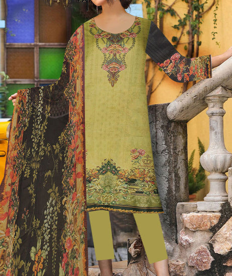 Zircon Digital Lawn Chiffon Dupatta`21 D#1019 (Golden)