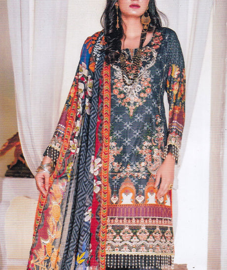Zohra Emb Lawn`23 V#2 D#01 (Black)