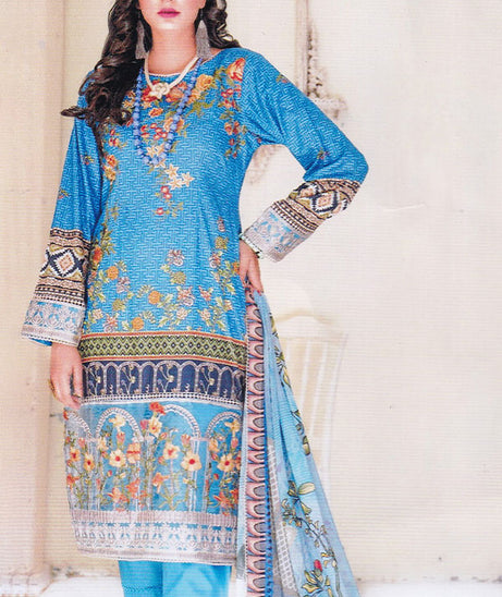Zohra Emb Lawn`23 V#2 D#01 (Blue)