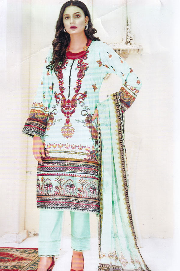 Zohra Emb Lawn`23 V#2 D#01 (Green)