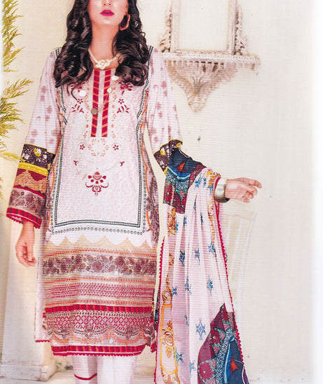 Zohra Emb Lawn`23 V#2 D#01 (Peach)
