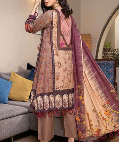 Zoohra Emb Lawn Collection`22 (Brown)