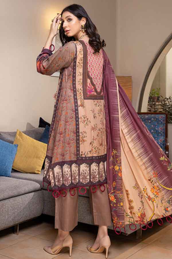 Zoohra Emb Lawn Collection`22 (Brown)