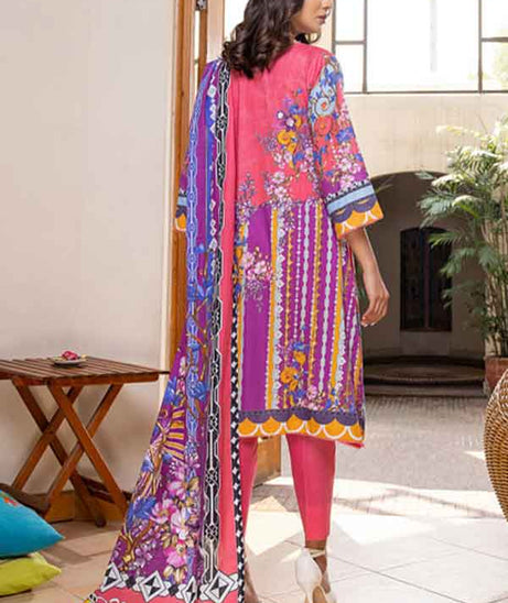 Zoohra Emb Lawn Collection`22 (Pink)