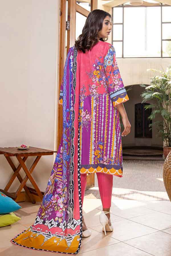 Zoohra Emb Lawn Collection`22 (Pink)