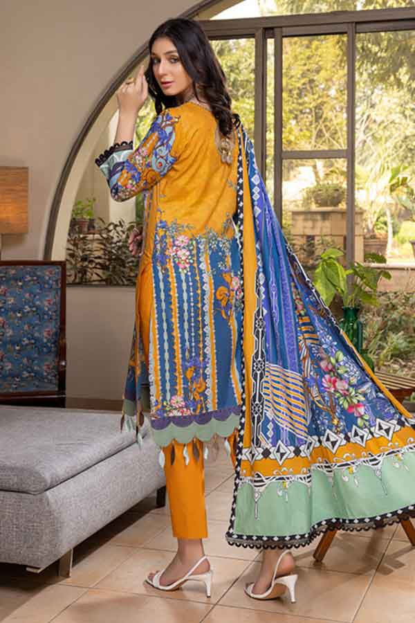 Zoohra Emb Lawn Collection`22 (Yellow)