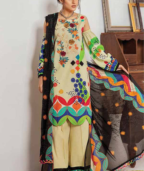Zouq E Nisa Emb Chiffon Dupatta`22 D#01