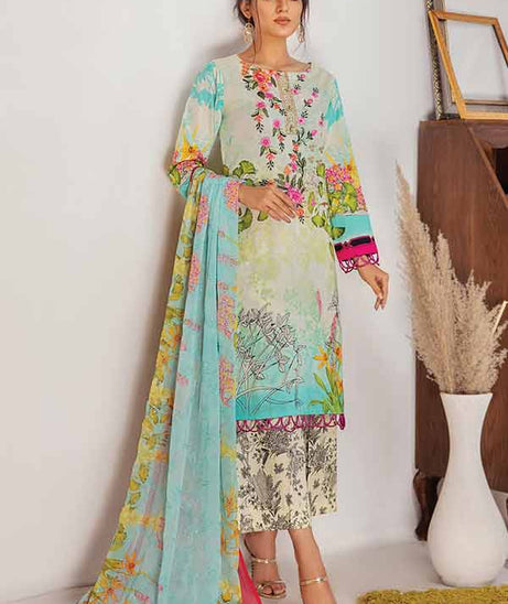 Zouq E Nisa Emb Chiffon Dupatta`22 D#10