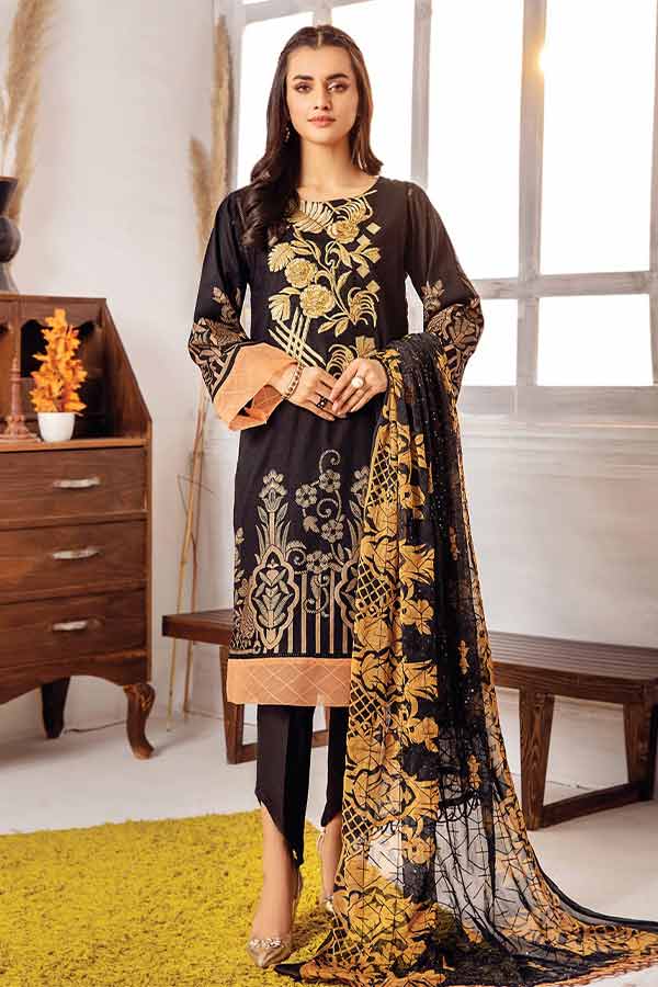 Zouq E Nisa Emb Chiffon Dupatta`22 D#04