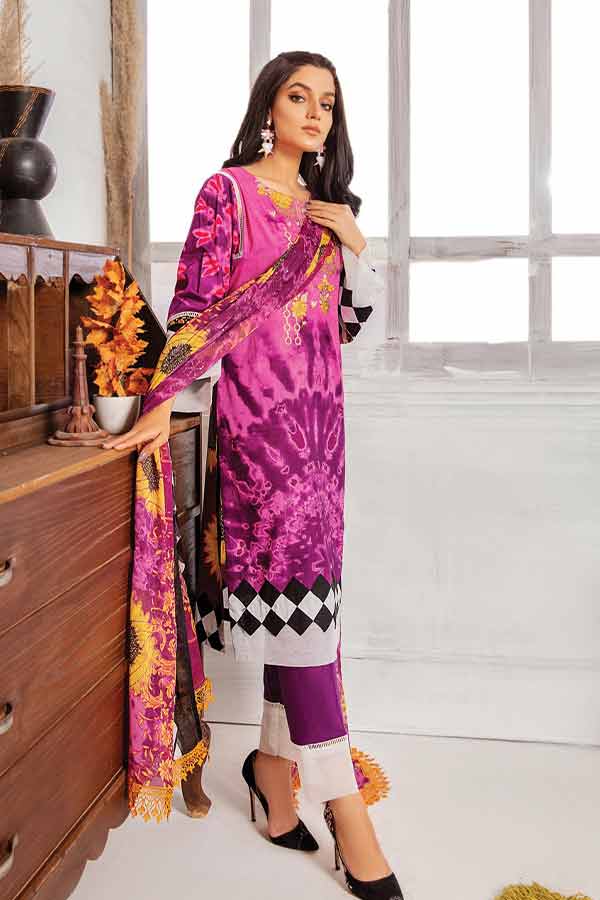 Zouq E Nisa Emb Chiffon Dupatta`22 D#05