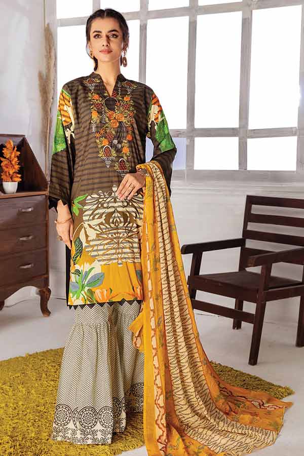 Zouq E Nisa Emb Chiffon Dupatta`22 D#08