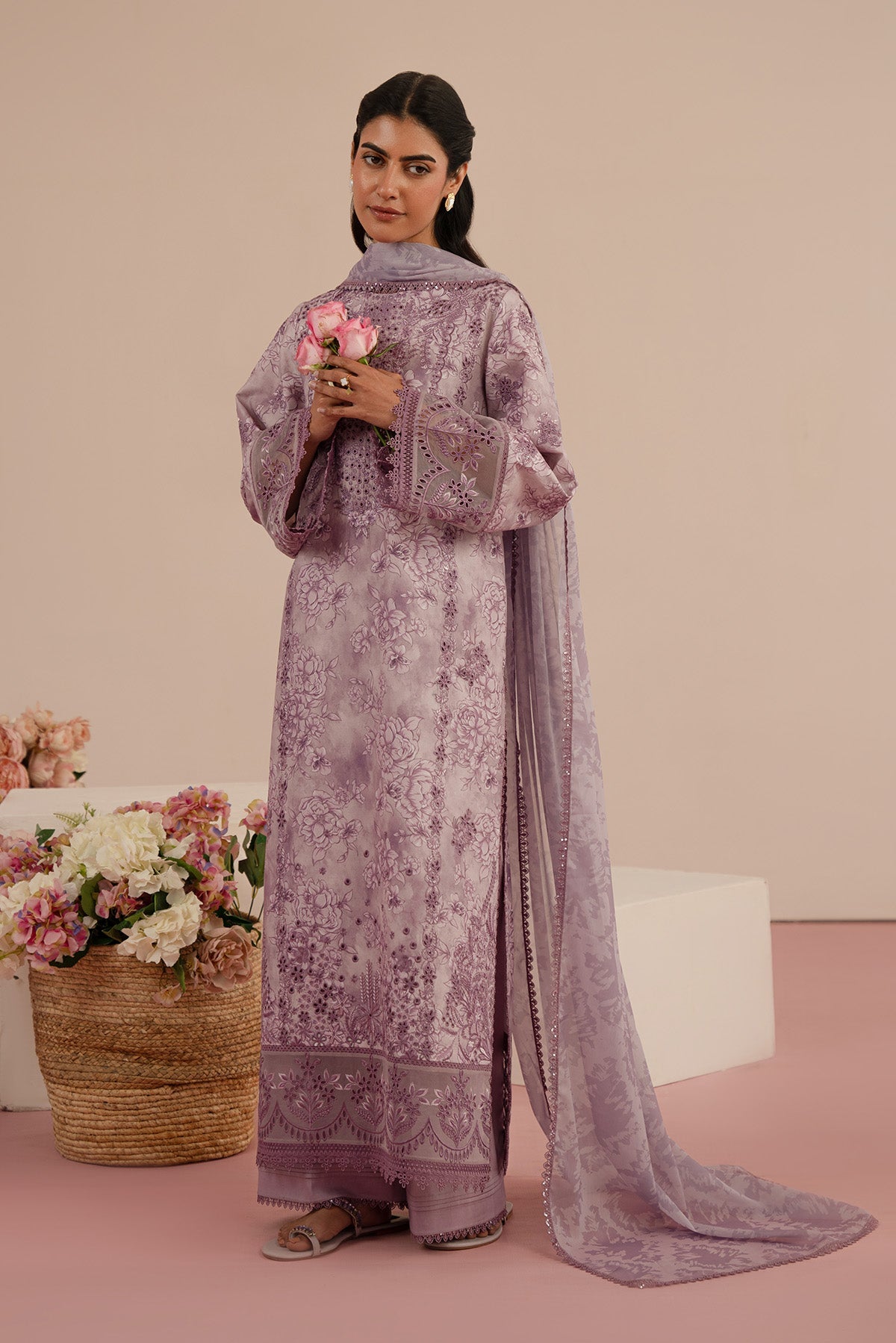 Afrozeh Floral Charm Lawn`25 AL#10