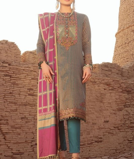 Al karam Festive Collection'21 FC#10 Teal Pink