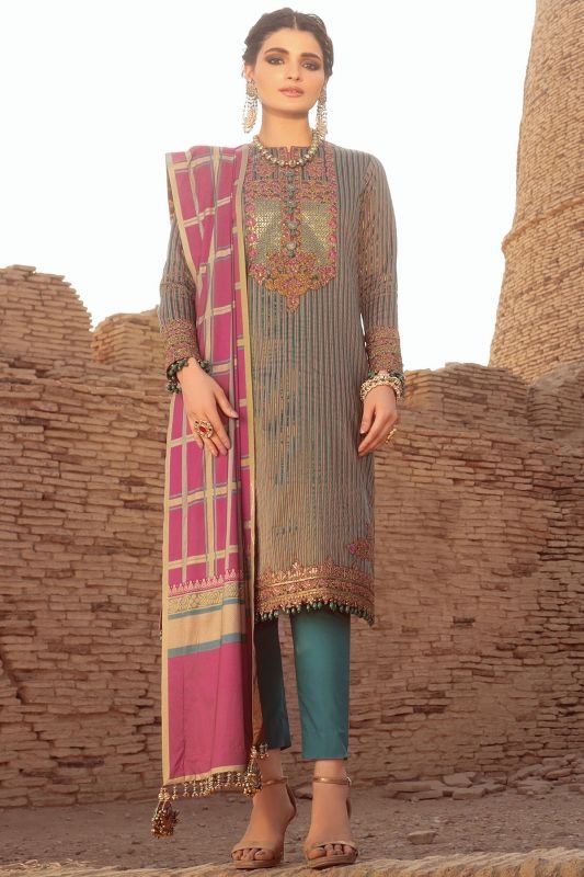 Al karam Festive Collection'21 FC#10 Teal Pink