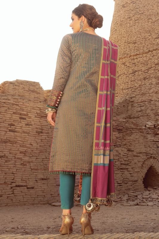 Al karam Festive Collection'21 FC#10 Teal Pink