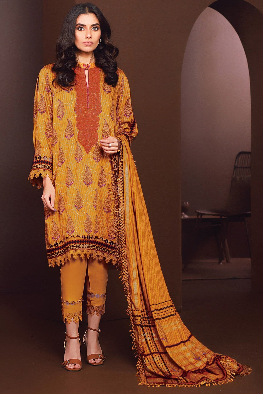 Al karam Winter Collection'20 FW#13.1 Mustard