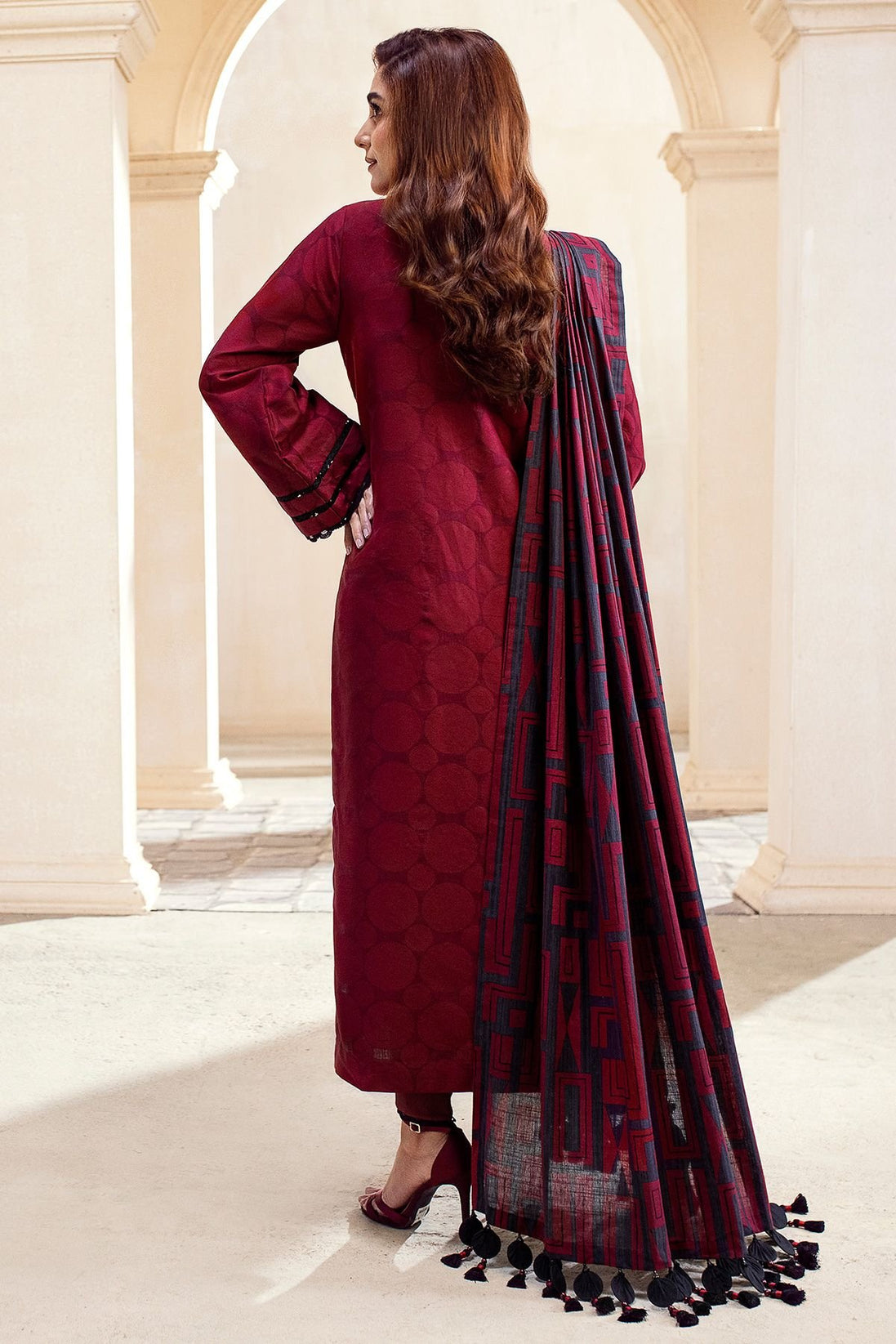 Al-Karam Winter Collection`22 FW#13.1 Maroon