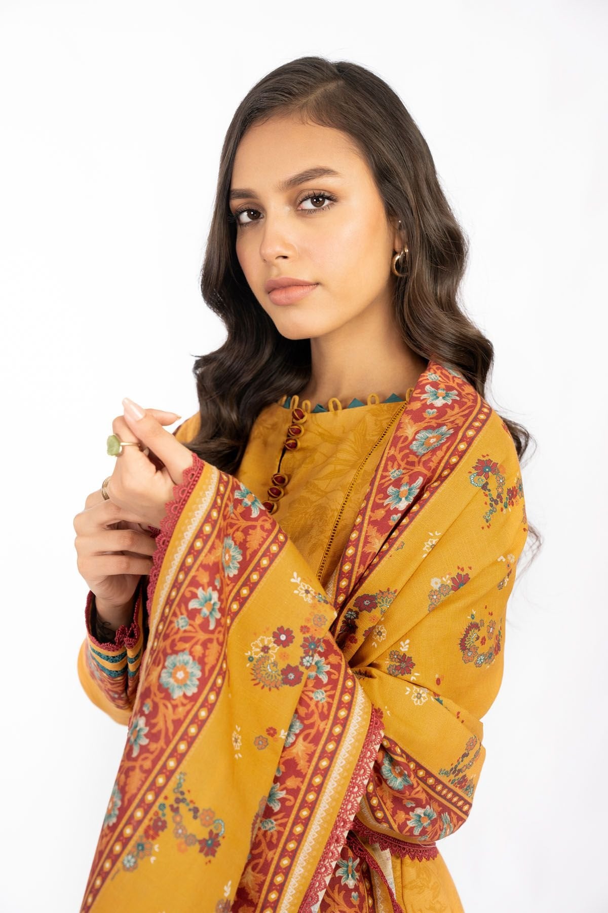 Al-Karam Winter Collection`22 FW#14.1 MUSTARD