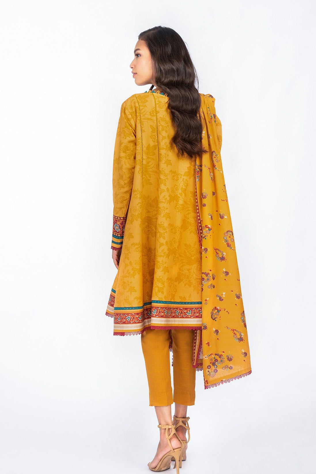 Al-Karam Winter Collection`22 FW#14.1 MUSTARD