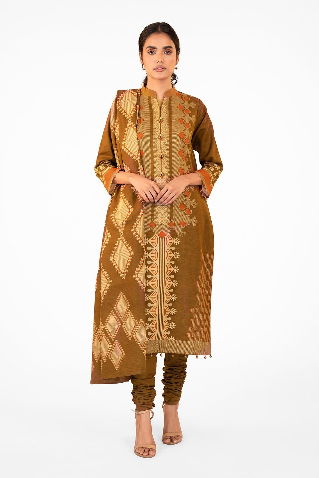Al-Karam Winter Collection`22 FW#22 BROWN