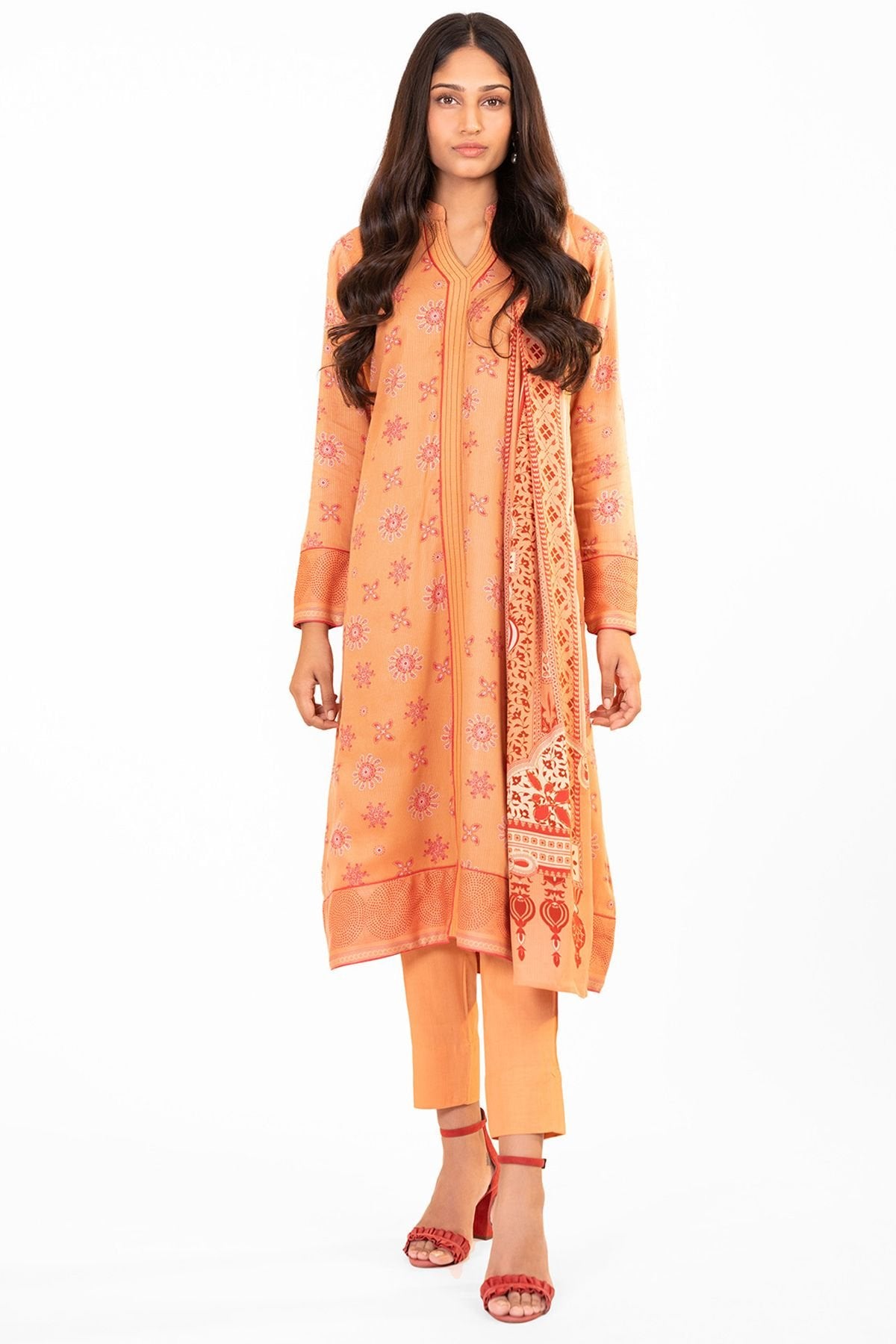 Al-Karam Winter Collection`22 FW#26.1 PEACH
